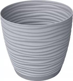 Doniczka Sahara Petit Z Podstawką Śr. 17cm - Szara - Donice - miniaturka - grafika 1