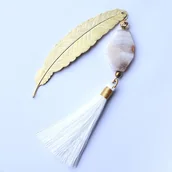 Zakładki do książek - Zakładka - Agat lawa pozłacana hematyt - miniaturka - grafika 1