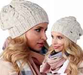 Czapki damskie - POLSKA Czapka DAMSKA DZIANA smerfetka KOLORY - A4 - miniaturka - grafika 1