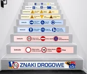 Pomoce naukowe - Naklejki na schody: Znaki Drogowe - miniaturka - grafika 1