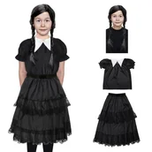 Stroje karnawałowe - ZESTAW WEDNESDAY CZARNY 134-140 4el - miniaturka - grafika 1