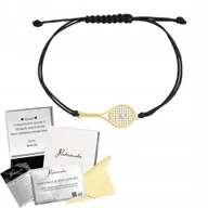 Bransoletki - Bransoletka Złota Rakieta Tenisowa SREBRO 925 Kryształ Prezent ŻYCZENIA - miniaturka - grafika 1