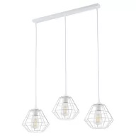 Lampy sufitowe - Biała listwa z wiszącymi, drucianymi kloszami TK 6212 z serii DIAMOND NEW - miniaturka - grafika 1