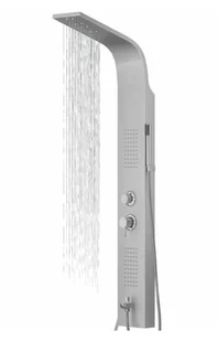 Corsan - Panel prysznicowy ALTO LED z termostatem i wylewką, kolor SREBRNY A017TSLLEDW - - Panele prysznicowe - miniaturka - grafika 1