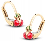 Biżuteria dla dzieci - ŚLICZNE ZŁOTE KOLCZYKI DLA DZIEWCZYNKI WISIENKI 8KT 333 - miniaturka - grafika 1