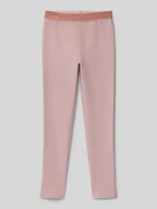 Spodnie i spodenki dla chłopców - Legginsy o kroju skinny fit z miękkiej mieszanki bawełny z błyszczącym pasem - miniaturka - grafika 1