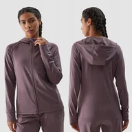 Bluzy damskie - 4F BLUZA DAMSKA TRENINGOWA SZYBKOSCHNĄCA ROZPINANA Z KAPTUREM SS24 - miniaturka - grafika 1