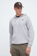 Bluzy męskie - Reebok bluza męska kolor szary z kapturem melanżowa - miniaturka - grafika 1