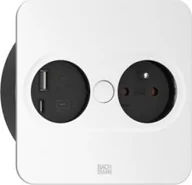 Gniazdka elektryczne - Bachmann TWIST 2 1xUTE 1xUSB A/C 22W 2,0m AEH RAL9010 30GE hoekig - miniaturka - grafika 1