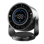 Wentylatory - Wentylator biurkowy, turbinowy wentylator biurkowy, wyświetlacz cyfrowy, niski poziom hałasu, odpowiedni do domu, biura i podróży, czarny - miniaturka - grafika 1