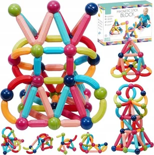 Klocki Magnetyczne Dla Dzieci Duże Magnetic Sticks Zestaw - Klocki - miniaturka - grafika 1