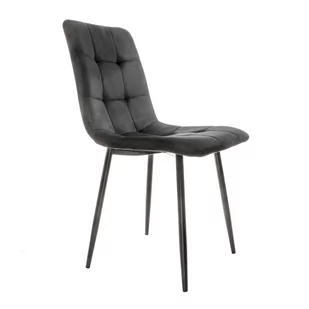 Krzesło welurowe glamour, 44x53x89 cm, czarny - Krzesła - miniaturka - grafika 1