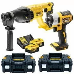 DeWALT zestaw Combo 2 narzędzi akumulatorowych DCH133M1+DCF787 18V Li-Ion XR 2x4,0Ah, 2xkufer TSTAK II [DCK2023M2T] DCK2023M2T-QW - Zestawy elektronarzędzi - miniaturka - grafika 1