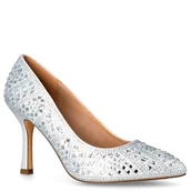 Czółenka - Szpilki z kryształkami - MENBUR 24682 SREBRNE - miniaturka - grafika 1