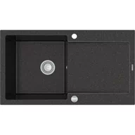 Zlewozmywaki - Mexen Leo zlewozmywak granitowy 1-komorowy z ociekaczem 900 x 500 mm, czarny nakrapiany - 6501901010-76 - miniaturka - grafika 1