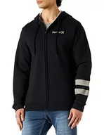 Bluzy męskie - Hurley Męska bluza polarowa M Oceancare O&o, czarna, XXL - miniaturka - grafika 1