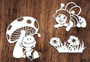 Zabawki kreatywne - Zestaw pszczółka i grzybek - wycinanka z kartonu - miniaturka - grafika 1