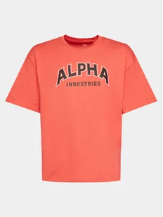 Alpha Industries T-Shirt College 146501 Czerwony Relaxed Fit - Koszulki męskie - miniaturka - grafika 1
