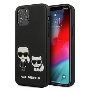 Karl Lagerfeld KLHCP12MPCUSKCBK iPhone 12/12 Pro 6,1" czarny/black hardcase Ikonik Karl & Choupette KF000489 - Etui i futerały do telefonów - miniaturka - grafika 1