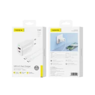 Ładowarki do telefonów - FONENG ładowarka sieciowa EU66 PD 20W 1xUSB-C + 1xUSB QC3.0 + kabel USB-C - USB-C Biały - miniaturka - grafika 1