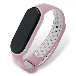 PASEK OPASKA MESH do XIAOMI MI BAND 5/6 (różowo-biały) - Akcesoria do smartwatchy - miniaturka - grafika 1