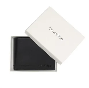Calvin Klein Portfel Męski Skórzany Czarny Bilon K50K504414 001 - Portfele - miniaturka - grafika 1