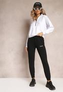 Spodnie sportowe damskie - Biały 2-Częściowy Komplet Dresowy z Bawełny Bluza na Suwak i Spodnie na Gumce Rikka - miniaturka - grafika 1