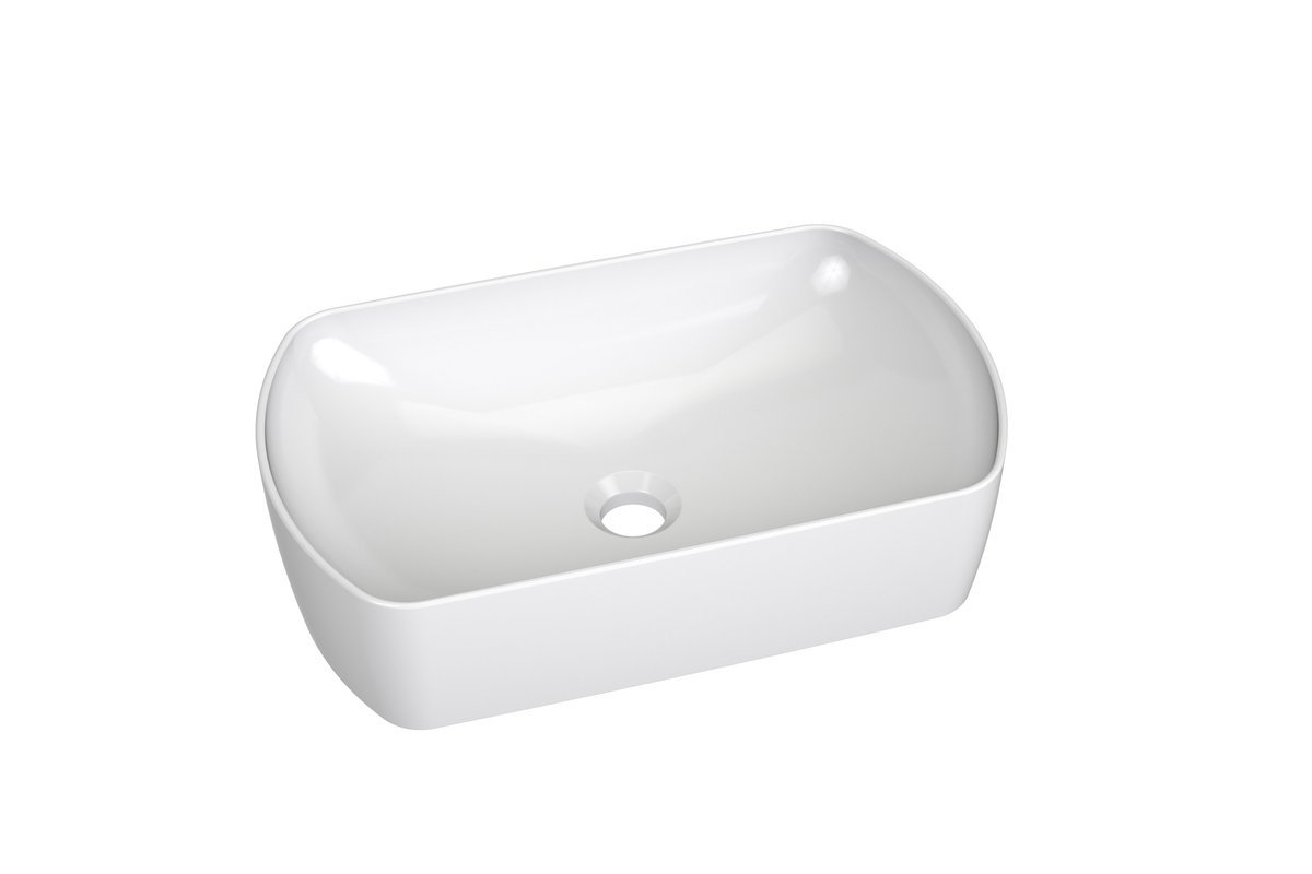 Ravak Owalna umywalka ceramiczna nablatowa Verti Oval 500 biały połysk 1szt