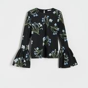 Bluzki damskie - Reserved - Żakardowa bluzka w kwiaty - Wielobarwny - miniaturka - grafika 1