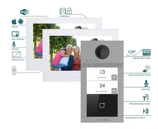 Wideodomofon dwurodzinny VIDOS ONE IP S2402-N Monitory 7 WiFi aplikacja - Wideodomofony - miniaturka - grafika 2
