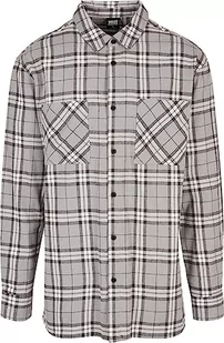 Urban Classics Męska koszula z długim rękawem oversize, szara/czarna, M, szary/czarny, M - Koszule męskie - miniaturka - grafika 1