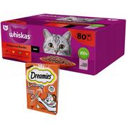 Mokra karma dla kotów - WHISKAS  mix w sosie 80x85g+dreamies - miniaturka - grafika 1