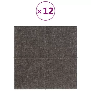 Panele ścienne, 12 szt, ciemnoszare, 30x30 cm, tkanina, 1,08 m² - Panele ścienne i boazeria - miniaturka - grafika 3