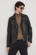 Kurtki męskie - Pepe Jeans kurtka skórzana Valen męska kolor czarny przejściowa - miniaturka - grafika 1