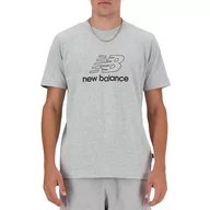 Koszulki sportowe męskie - Koszulka New Balance MT41906AG - szara - miniaturka - grafika 1