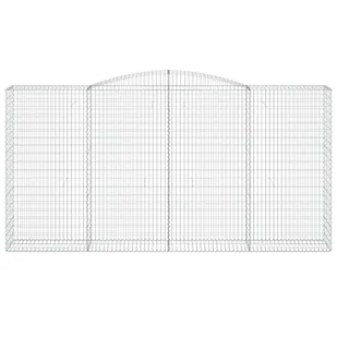 Kosze gabionowe, 2 szt, 400x50x200/220 cm, galwanizowane żelazo - Ogrodzenia - miniaturka - grafika 5