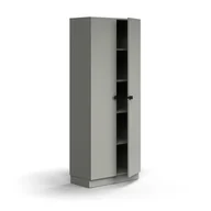 Szafy biurowe - Szafa QBUS, 4 półki, cokół, uchwyty, 2020x800x420 mm, jasnoszary - miniaturka - grafika 1