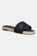 Klapki i japonki damskie - Tommy Hilfiger klapki KNIT MESH ESPADRILLE FLAT SANDAL damskie kolor granatowy FW0FW08744 - miniaturka - grafika 1