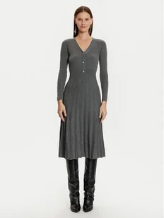 Morgan Sukienka dzianinowa 242-RMFRED Szary Slim Fit - Sukienki - miniaturka - grafika 1