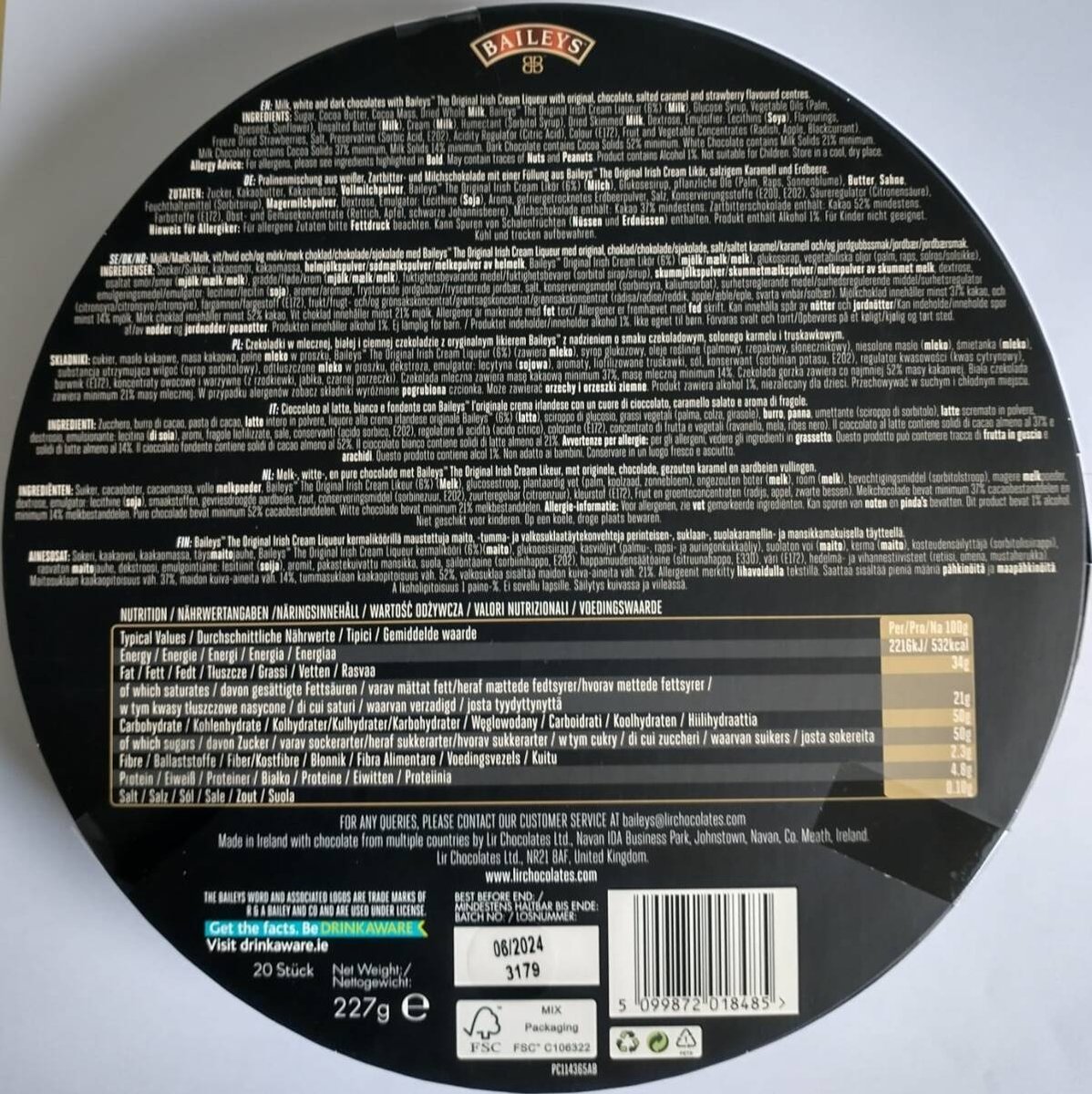 Czekoladki irlandzkie Bai 227 g