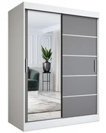 Szafy - Szafa z frontami przesuwnymi biel + antracyt 150 cm S7-E28 - miniaturka - grafika 1