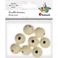 Decoupage - Titanum Koraliki drewniane okrągłe z twarzą 8 szt. - miniaturka - grafika 1