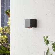 Lampy ogrodowe - Lindby Nivar kinkiet LED kątowy czarny/złoty - miniaturka - grafika 1