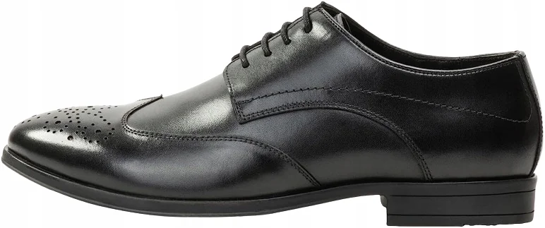 DREIMASTER MĘSKIE PÓŁBUTY ELEGANCKIE CZARNE SKÓRZANE 43 Ż8K