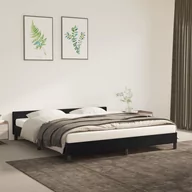 Łóżka - Lumarko Rama łóżka z zagłówkiem, czarna, 180x200 cm, aksamitna - miniaturka - grafika 1