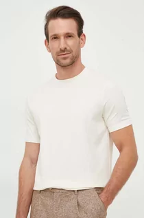 Koszulki męskie - Karl Lagerfeld t-shirt męski kolor beżowy gładki - grafika 1