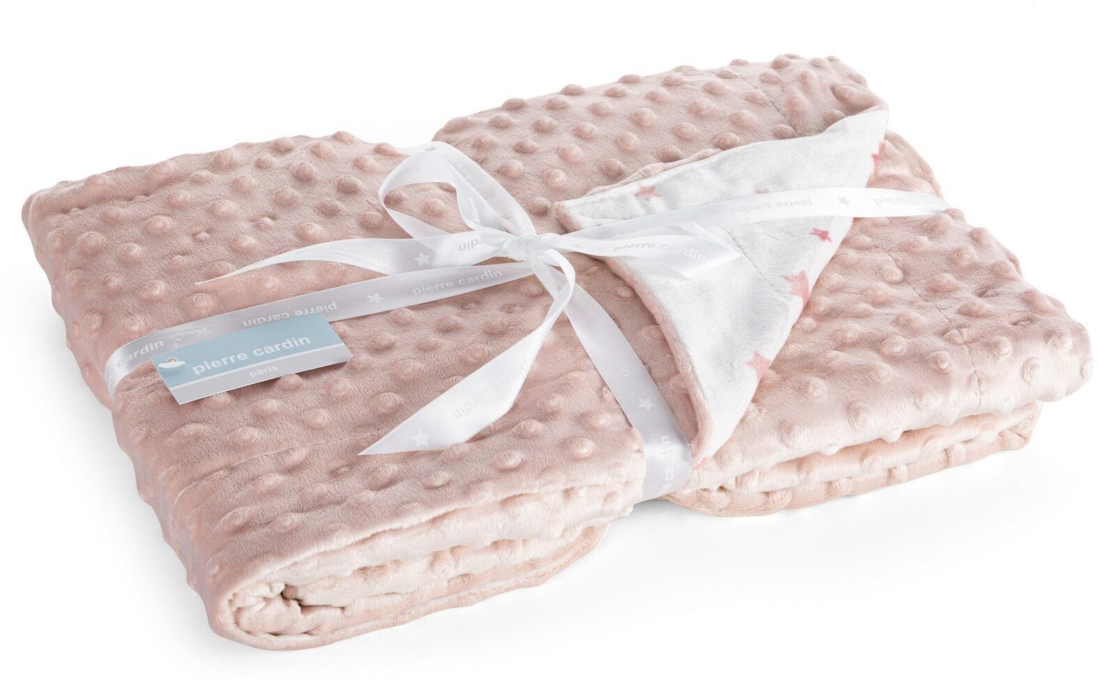 Eurofirany Koc dziecięcy Pierre Cardin 110x140 różowy minky w gwiazdki