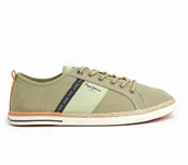 Trampki męskie - Pepe Jeans Trampki Męskie Zielone Sznurowane Niskie 45 Awd - miniaturka - grafika 1