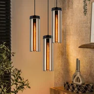 Lampy sufitowe - ZMH Czarny żyrandol wiszący do jadalni - 3 płomienie E27 Szklany żyrandol wiszący do salonu - miniaturka - grafika 1