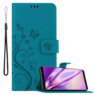 Portfele - Pokrowiec Do Samsung Galaxy NOTE 8 w Etui NIEBIESKI KWIATOWY  Kwiaty Portfel Obudowa Case Cover Cadorabo - grafika 1